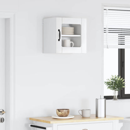 vidaXL Wall Glass Cabinet LUCCA High Gloss White 40 x 31 x 40 cm
