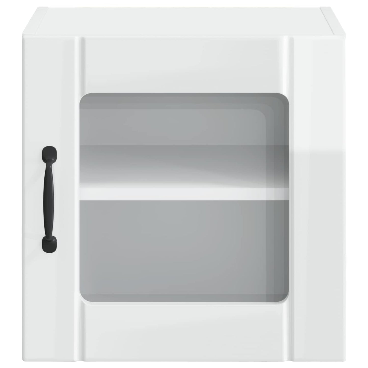 vidaXL Wall Glass Cabinet LUCCA 2 pcs High Gloss White 40 x 31 x 40 cm