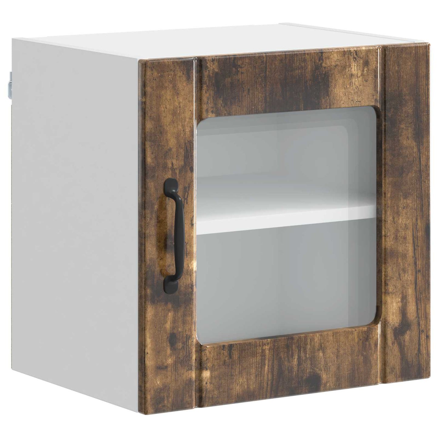 vidaXL Wall Glass Cabinet LUCCA Smoked Oak 40 x 31 x 40 cm