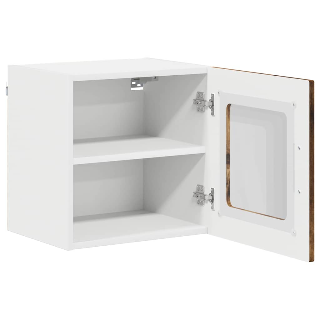 vidaXL Wall Glass Cabinet LUCCA Smoked Oak 40 x 31 x 40 cm