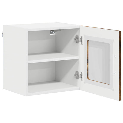 vidaXL Wall Glass Cabinet LUCCA Smoked Oak 40 x 31 x 40 cm
