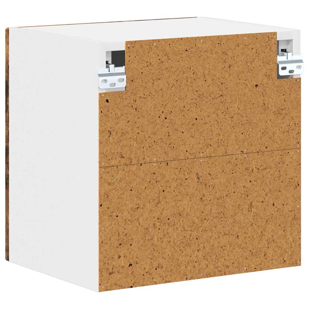 vidaXL Wall Glass Cabinet LUCCA Smoked Oak 40 x 31 x 40 cm