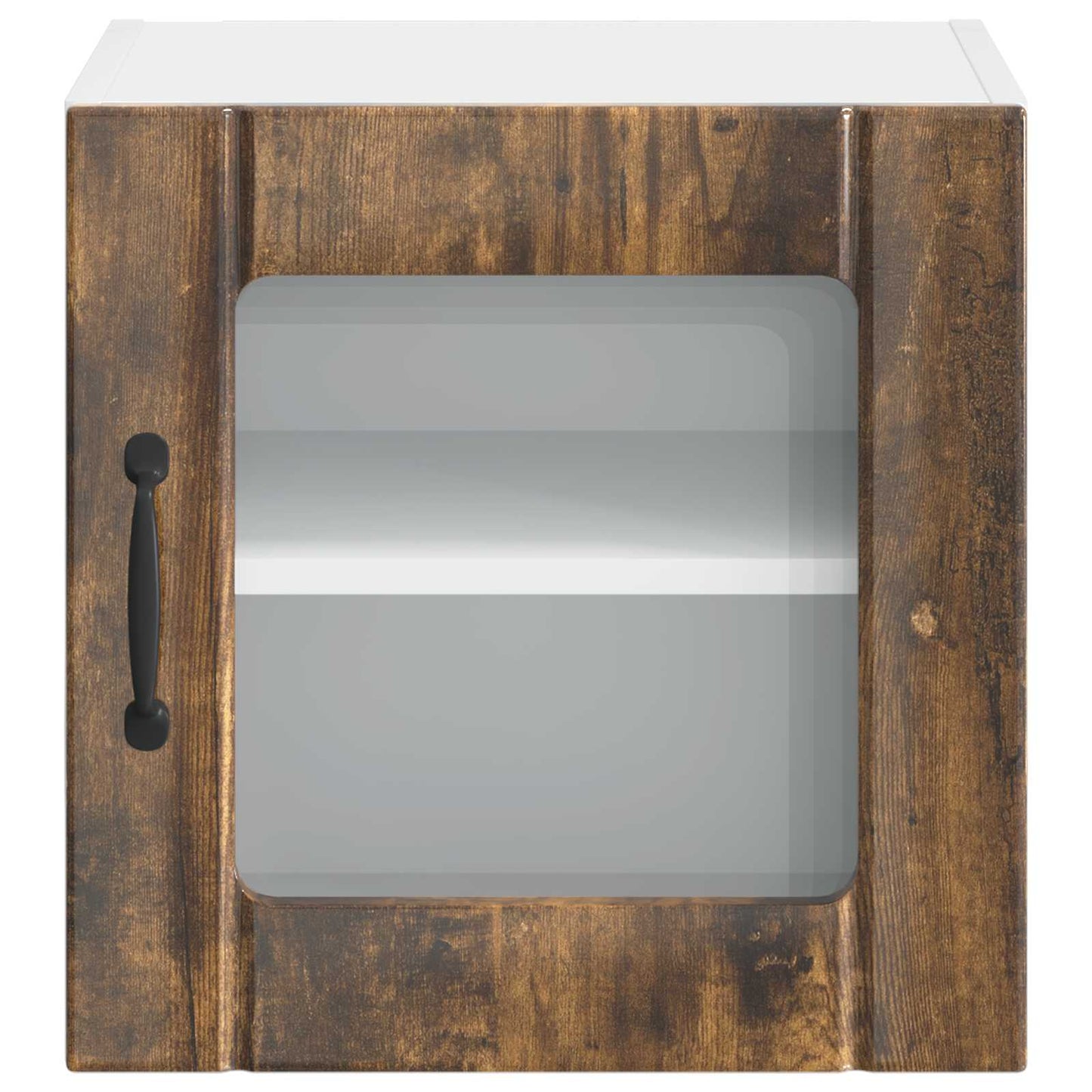vidaXL Wall Glass Cabinet LUCCA Smoked Oak 40 x 31 x 40 cm