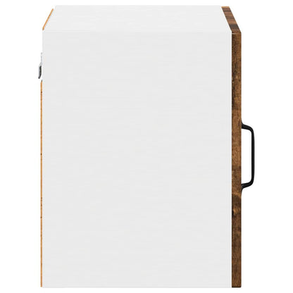 vidaXL Wall Glass Cabinet LUCCA Smoked Oak 40 x 31 x 40 cm