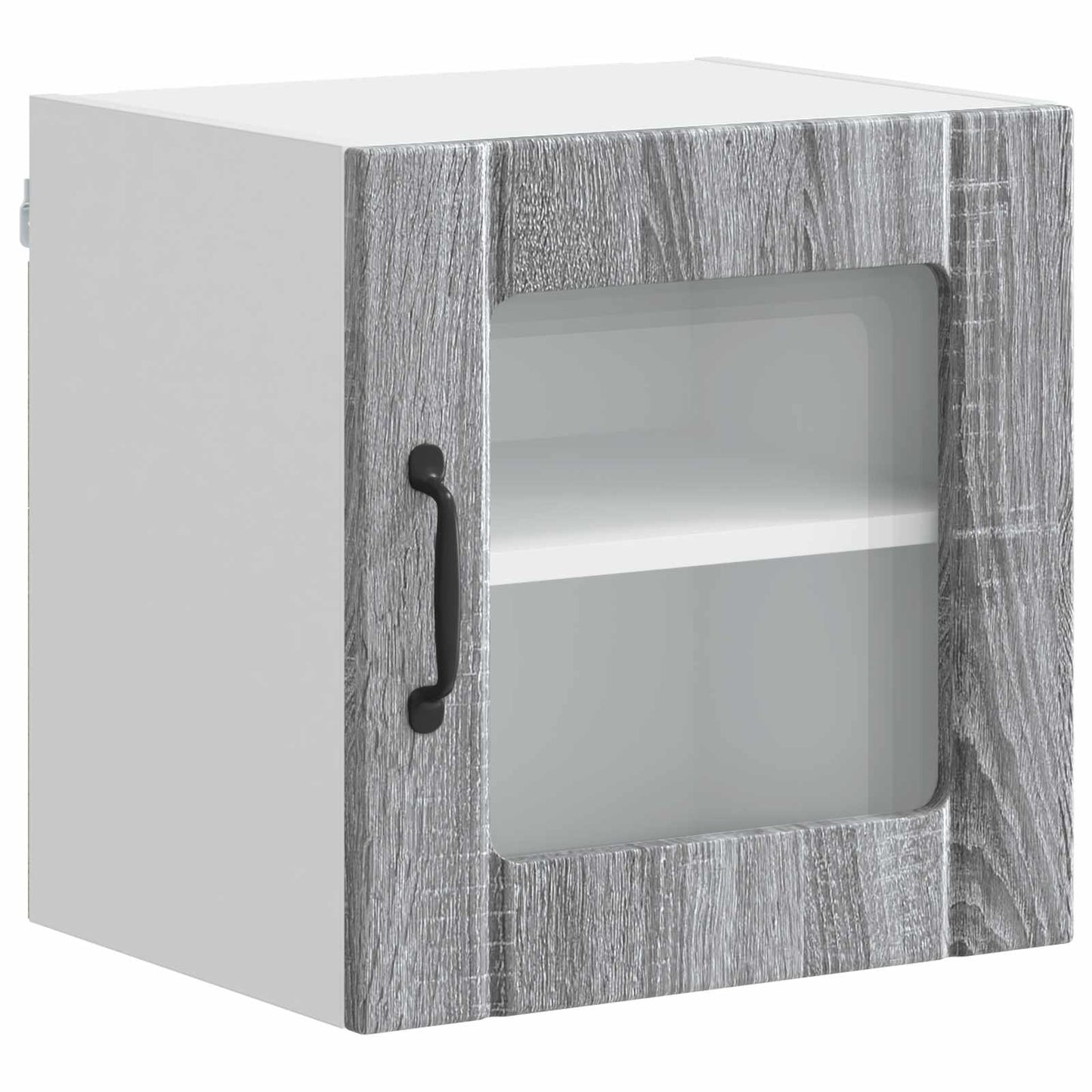 vidaXL Wall Glass Cabinet LUCCA Grey Sonoma 40 x 31 x 40 cm