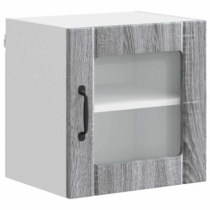 vidaXL Wall Glass Cabinet LUCCA Grey Sonoma 40 x 31 x 40 cm