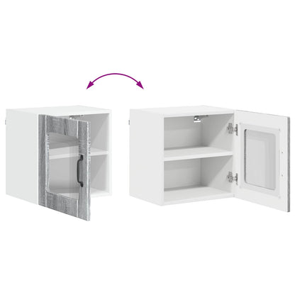 vidaXL Wall Glass Cabinet LUCCA Grey Sonoma 40 x 31 x 40 cm