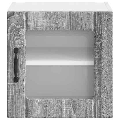 vidaXL Wall Glass Cabinet LUCCA 2 pcs Grey Sonoma 40 x 31 x 40 cm