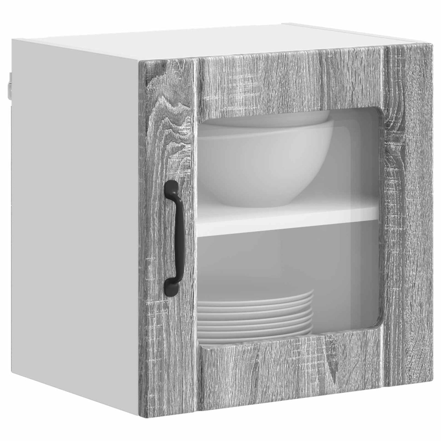 vidaXL Wall Glass Cabinet LUCCA 2 pcs Grey Sonoma 40 x 31 x 40 cm