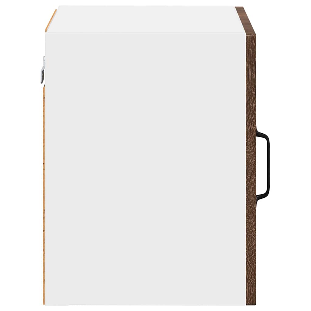 vidaXL Wall Glass Cabinet LUCCA Brown Oak 40 x 31 x 40 cm