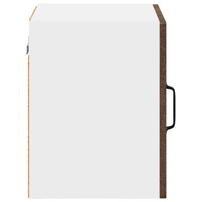 vidaXL Wall Glass Cabinet LUCCA Brown Oak 40 x 31 x 40 cm