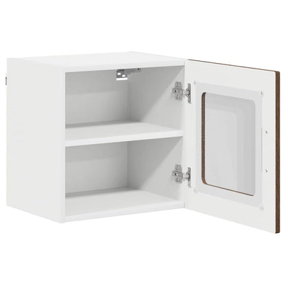 vidaXL Wall Glass Cabinet LUCCA 2 pcs Brown Oak 40 x 31 x 40 cm