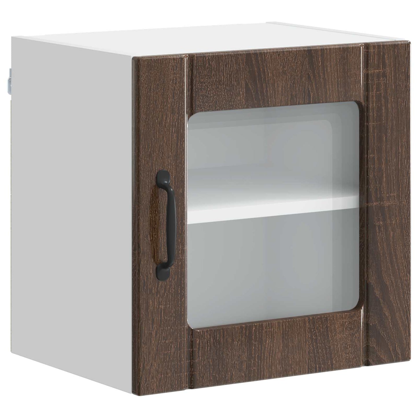 vidaXL Wall Glass Cabinet LUCCA 2 pcs Brown Oak 40 x 31 x 40 cm