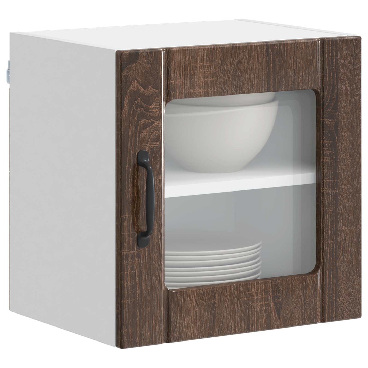 vidaXL Wall Glass Cabinet LUCCA 2 pcs Brown Oak 40 x 31 x 40 cm