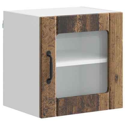 vidaXL Wall Glass Cabinet LUCCA Old Wood 40 x 31 x 40 cm