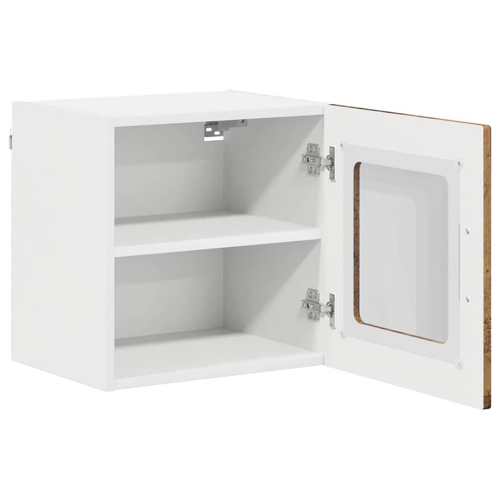 vidaXL Wall Glass Cabinet LUCCA Old Wood 40 x 31 x 40 cm