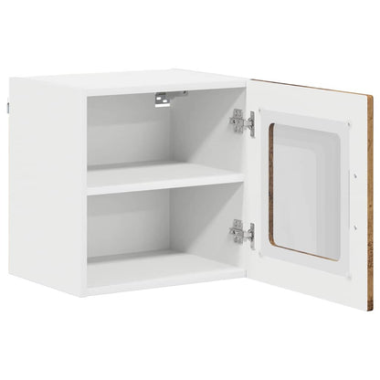 vidaXL Wall Glass Cabinet LUCCA Old Wood 40 x 31 x 40 cm