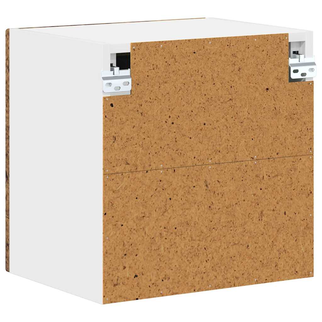 vidaXL Wall Glass Cabinet LUCCA Old Wood 40 x 31 x 40 cm