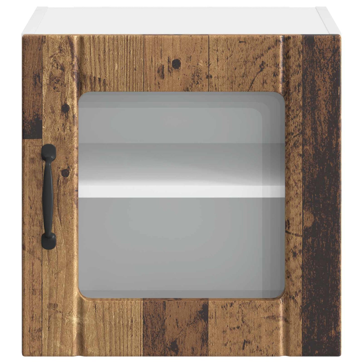 vidaXL Wall Glass Cabinet LUCCA Old Wood 40 x 31 x 40 cm