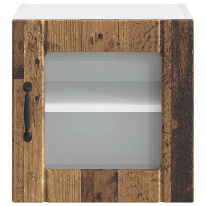 vidaXL Wall Glass Cabinet LUCCA Old Wood 40 x 31 x 40 cm