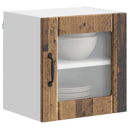 vidaXL Wall Glass Cabinet LUCCA Old Wood 40 x 31 x 40 cm