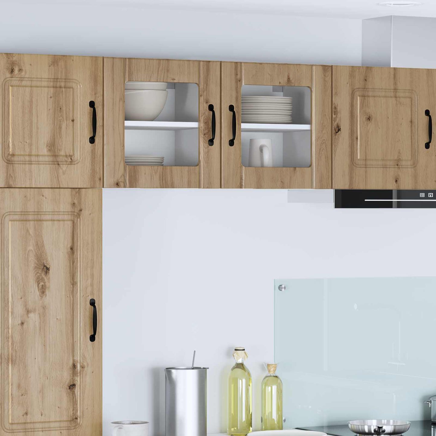 vidaXL Wall Glass Cabinet LUCCA Artisan Oak 40 x 31 x 40 cm