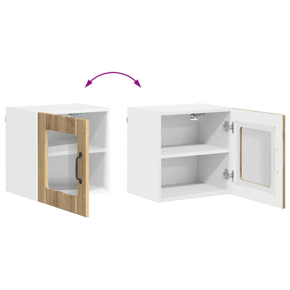 vidaXL Wall Glass Cabinet LUCCA Artisan Oak 40 x 31 x 40 cm