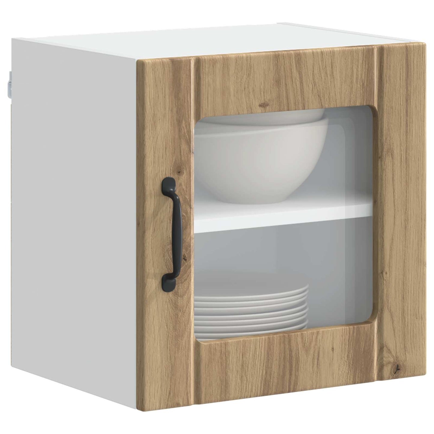 vidaXL Wall Glass Cabinet LUCCA Artisan Oak 40 x 31 x 40 cm