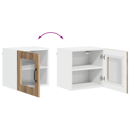 vidaXL Wall Glass Cabinet LUCCA 2 pcs Artisan Oak Engineered Wood