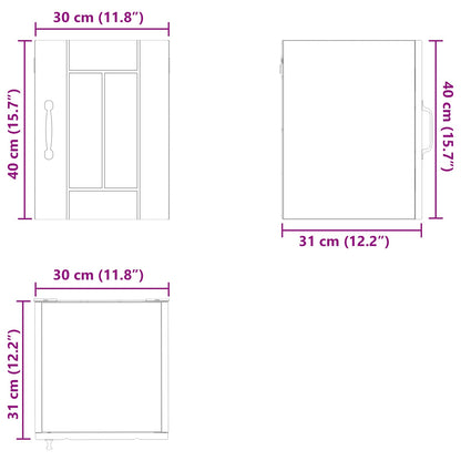vidaXL Wall Cabinet LUCCA White 30 x 31 x 40 cm Engineered Wood