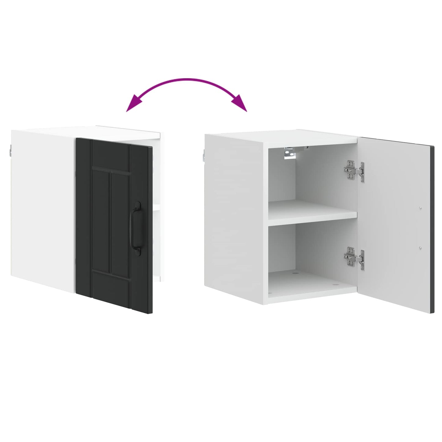 vidaXL Wall Cabinet LUCCA Black 30 x 31 x 40 cm Engineered Wood