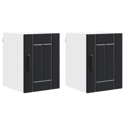 vidaXL Wall Cabinet LUCCA 2 pcs Black 30 x 31 x 40 cm Engineered Wood