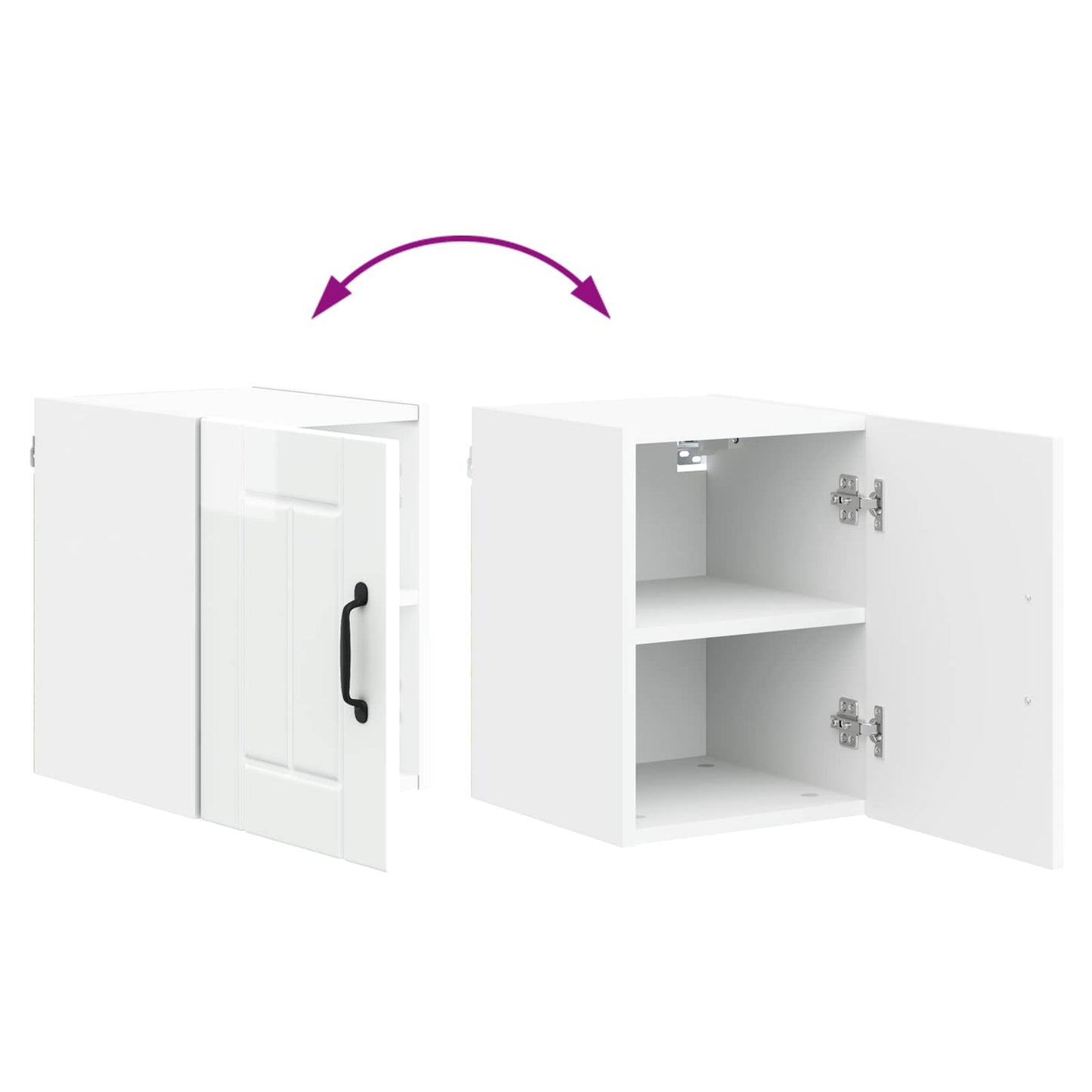 vidaXL Wall Cabinet LUCCA High Gloss White 30 x 31 x 40 cm