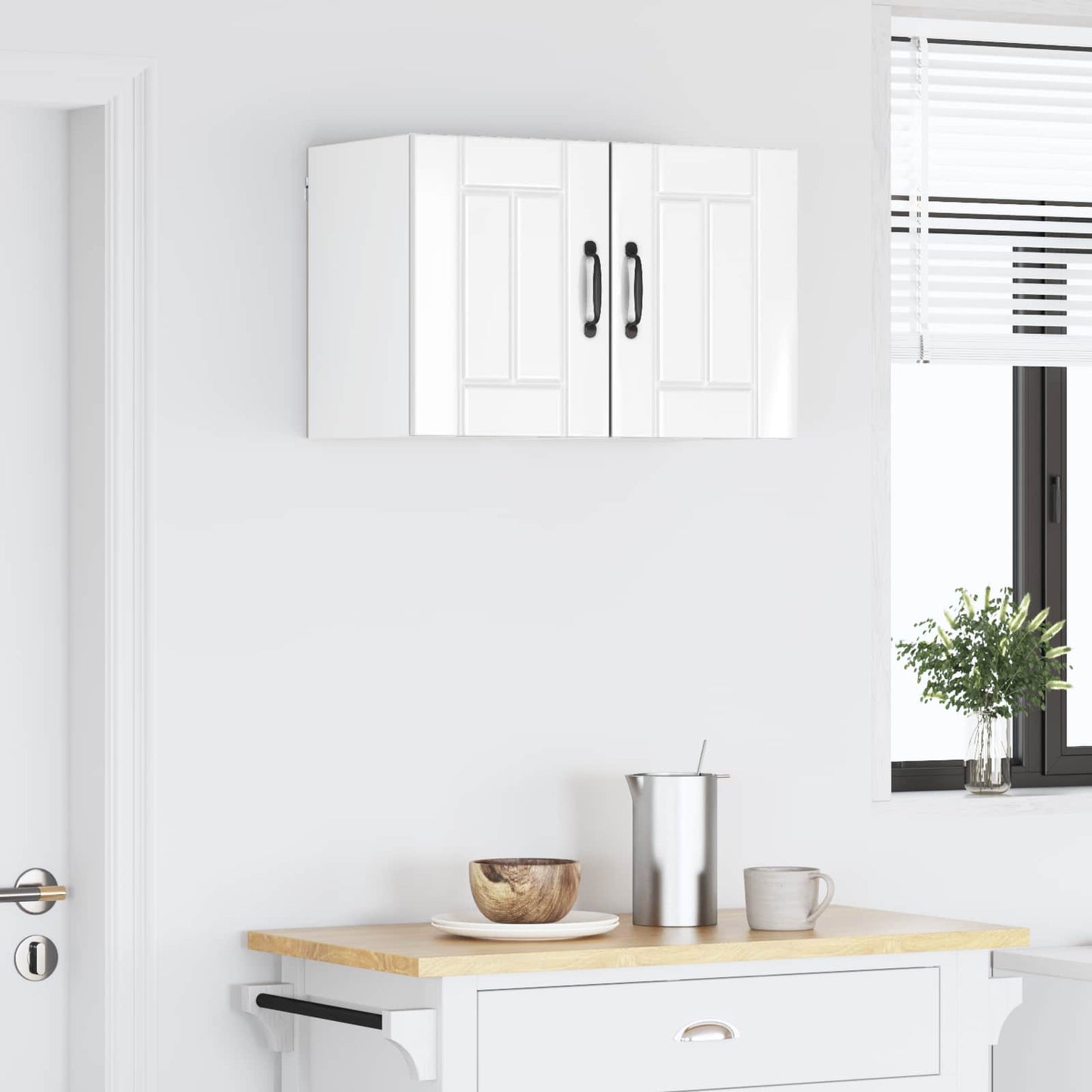 vidaXL Wall Cabinet LUCCA 2 pcs High Gloss White 30 x 31 x 40 cm