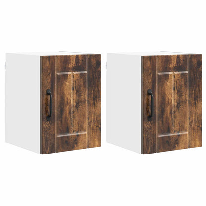 vidaXL Wall Cabinet LUCCA 2 pcs Smoked Oak 30 x 31 x 40 cm