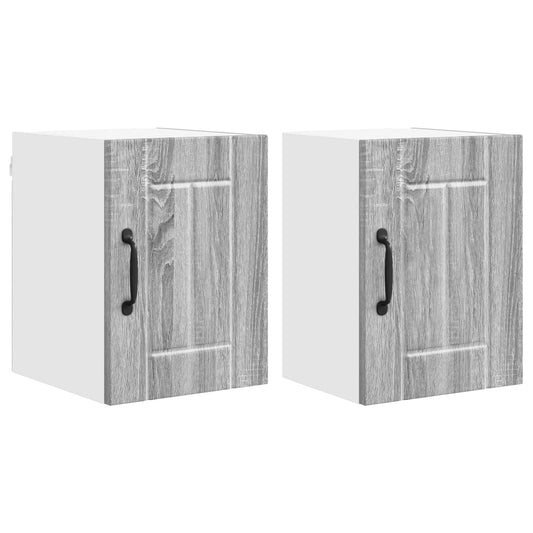 vidaXL Wall Cabinet LUCCA 2 pcs Grey Sonoma 30 x 31 x 40 cm
