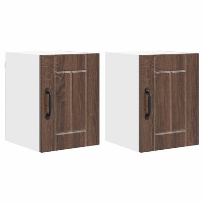 vidaXL Wall Cabinet LUCCA 2 pcs Brown Oak 30 x 31 x 40 cm