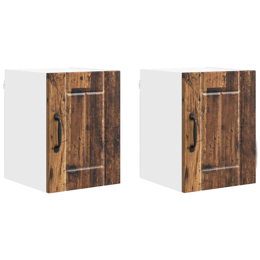 vidaXL Wall Cabinet LUCCA 2 pcs Old Wood 30 x 31 x 40 cm