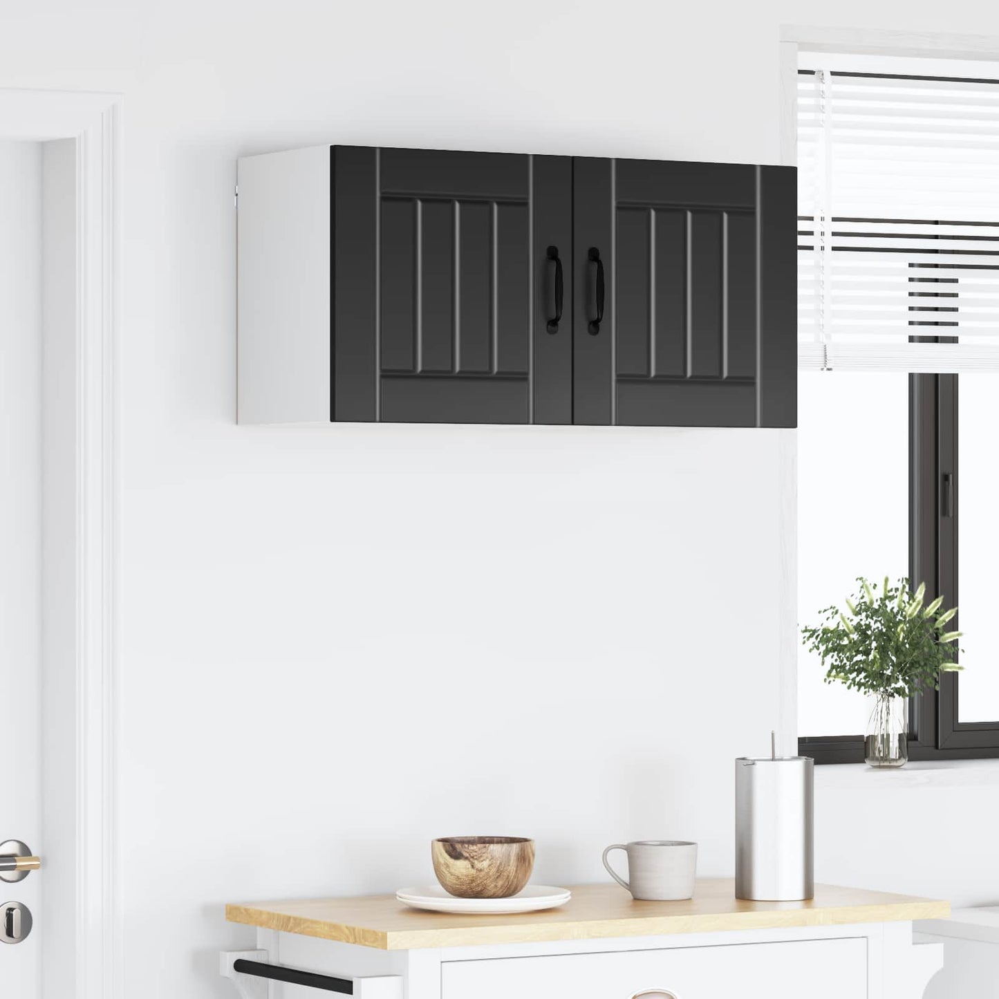 vidaXL Wall Cabinet LUCCA 2 pcs Black 40 x 31 x 40 cm Engineered Wood