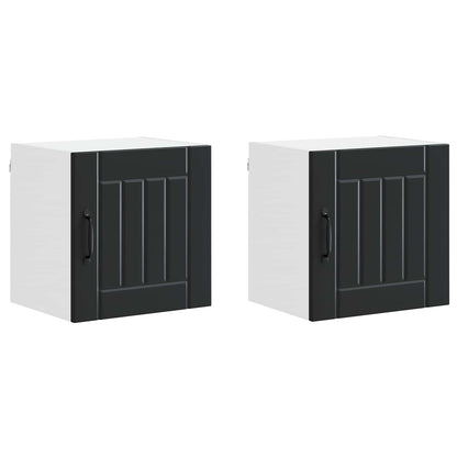 vidaXL Wall Cabinet LUCCA 2 pcs Black 40 x 31 x 40 cm Engineered Wood