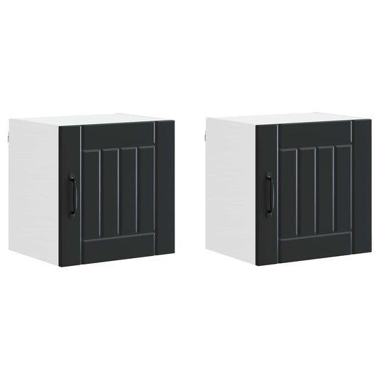 vidaXL Wall Cabinet LUCCA 2 pcs Black 40 x 31 x 40 cm Engineered Wood