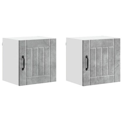 vidaXL Wall Cabinet LUCCA 2 pcs Concrete Grey 40 x 31 x 40 cm