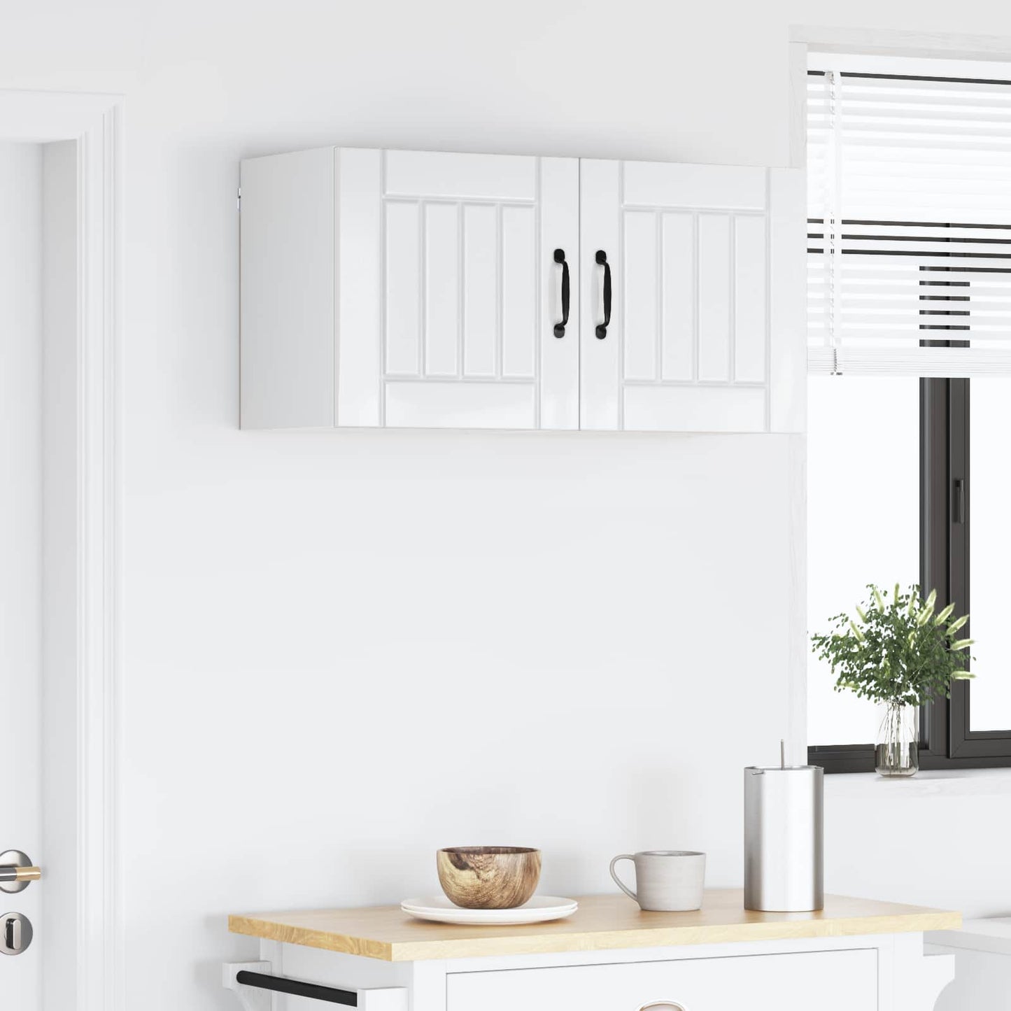 vidaXL Wall Cabinet LUCCA 2 pcs High Gloss White 40 x 31 x 40 cm
