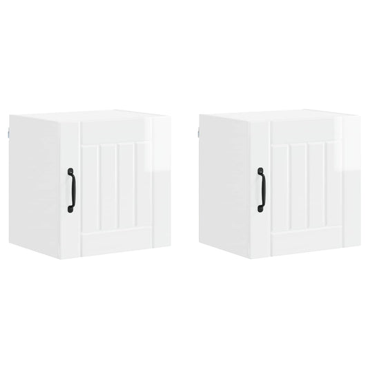 vidaXL Wall Cabinet LUCCA 2 pcs High Gloss White 40 x 31 x 40 cm