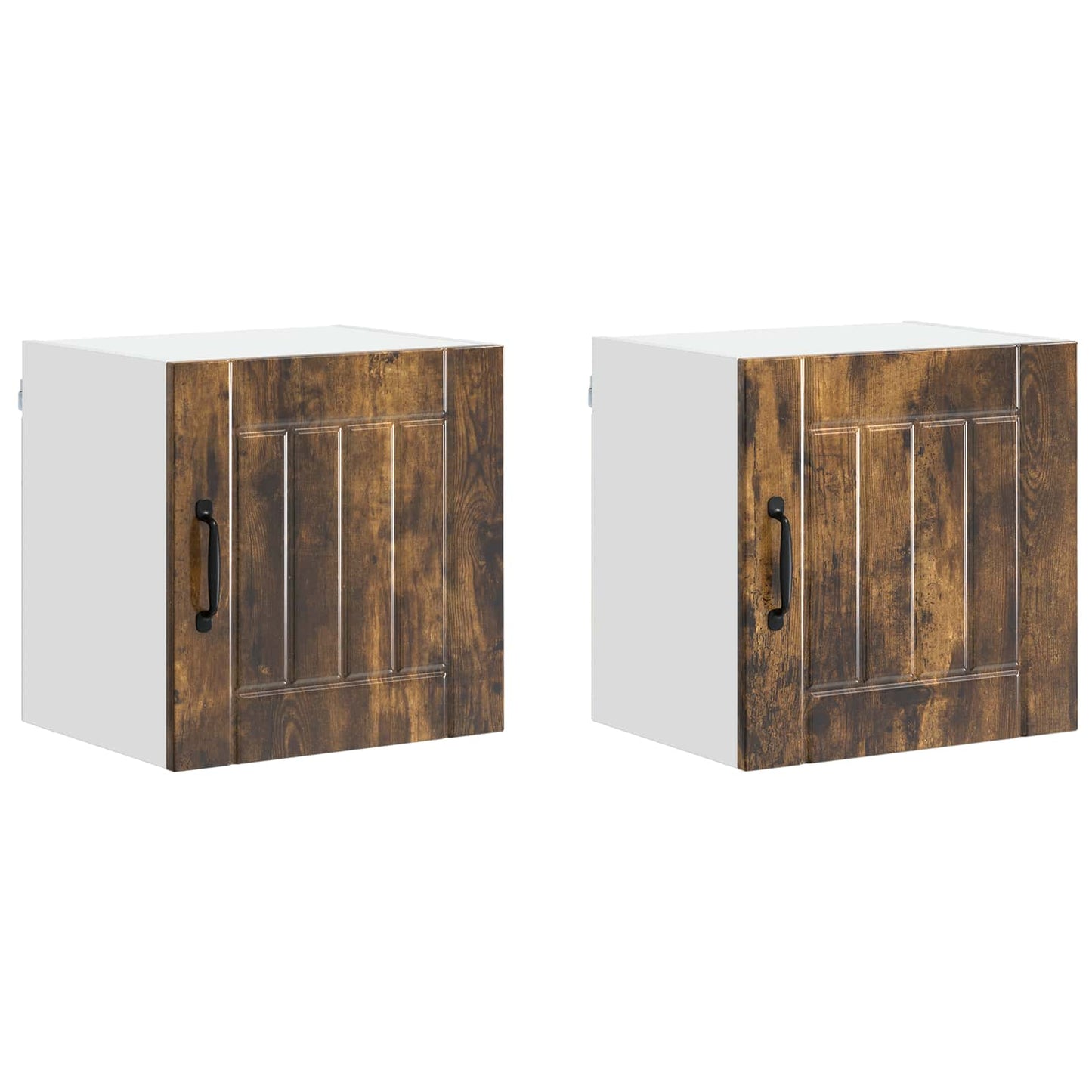 vidaXL Wall Cabinet LUCCA 2 pcs Smoked Oak 40 x 31 x 40 cm