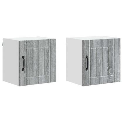 vidaXL Wall Cabinet LUCCA 2 pcs Grey Sonoma 40 x 31 x 40 cm