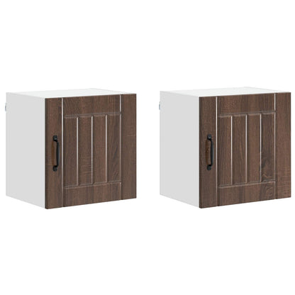 vidaXL Wall Cabinet LUCCA 2 pcs Brown Oak 40 x 31 x 40 cm