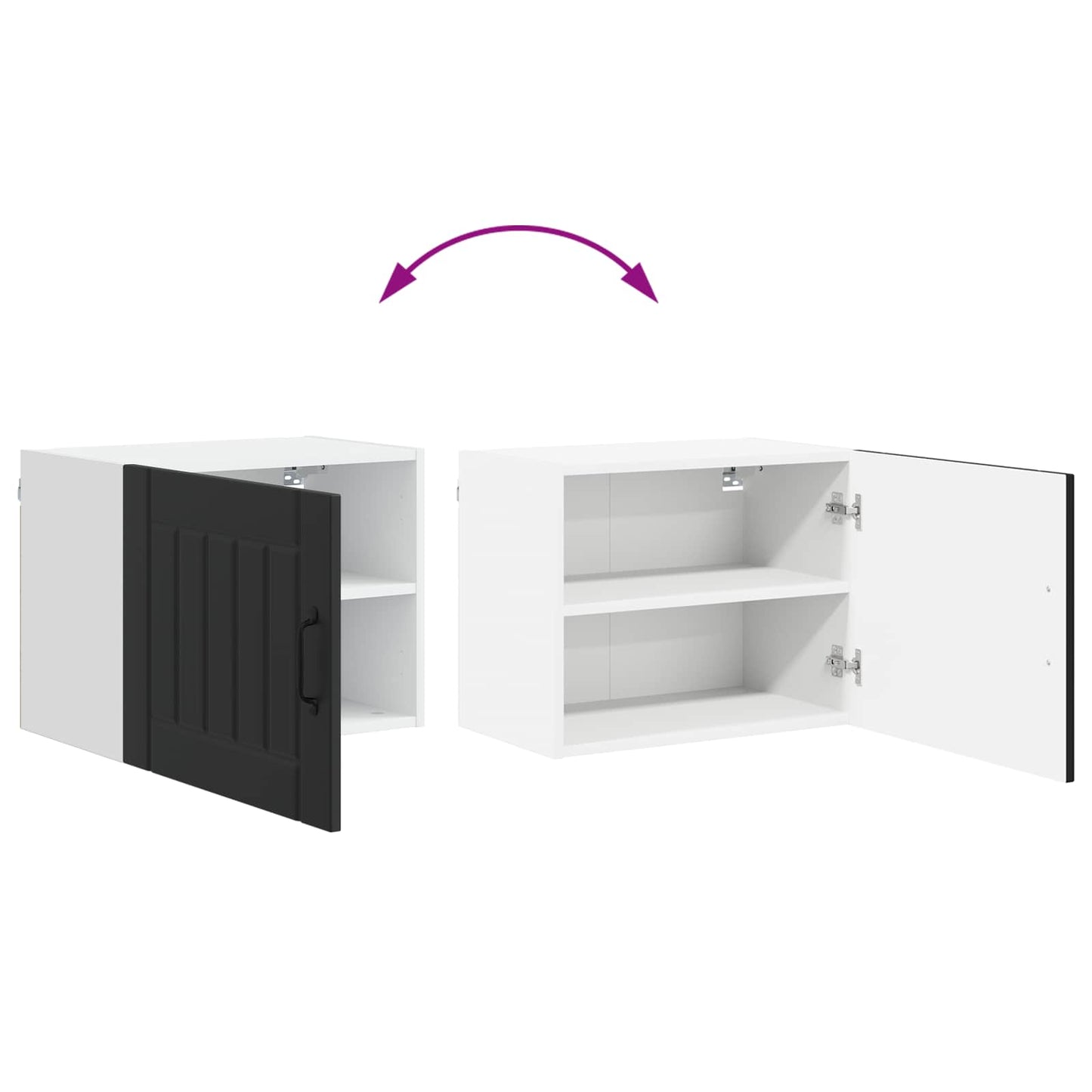 vidaXL Wall Cabinet LUCCA Black 50 x 31 x 40 cm Engineered Wood