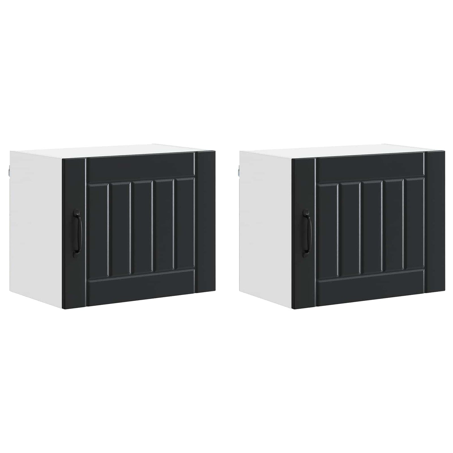 vidaXL Wall Cabinet LUCCA 2 pcs Black 50 x 31 x 40 cm Engineered Wood