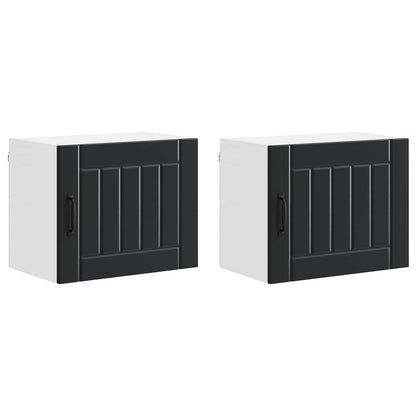 vidaXL Wall Cabinet LUCCA 2 pcs Black 50 x 31 x 40 cm Engineered Wood